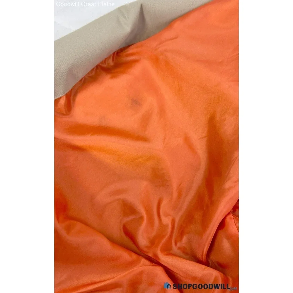 Michael Kors Mens Bomber Jacket‎ Tan Khaki Orange Lining Full Zip Size XL